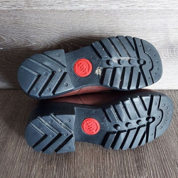 Double H Chunky Heel Platform Brown Leather Ankle Boot Size 7 - Picture 11 of 12